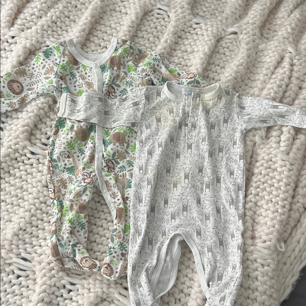 Cozy Kids One Piece Set - Green and Gray